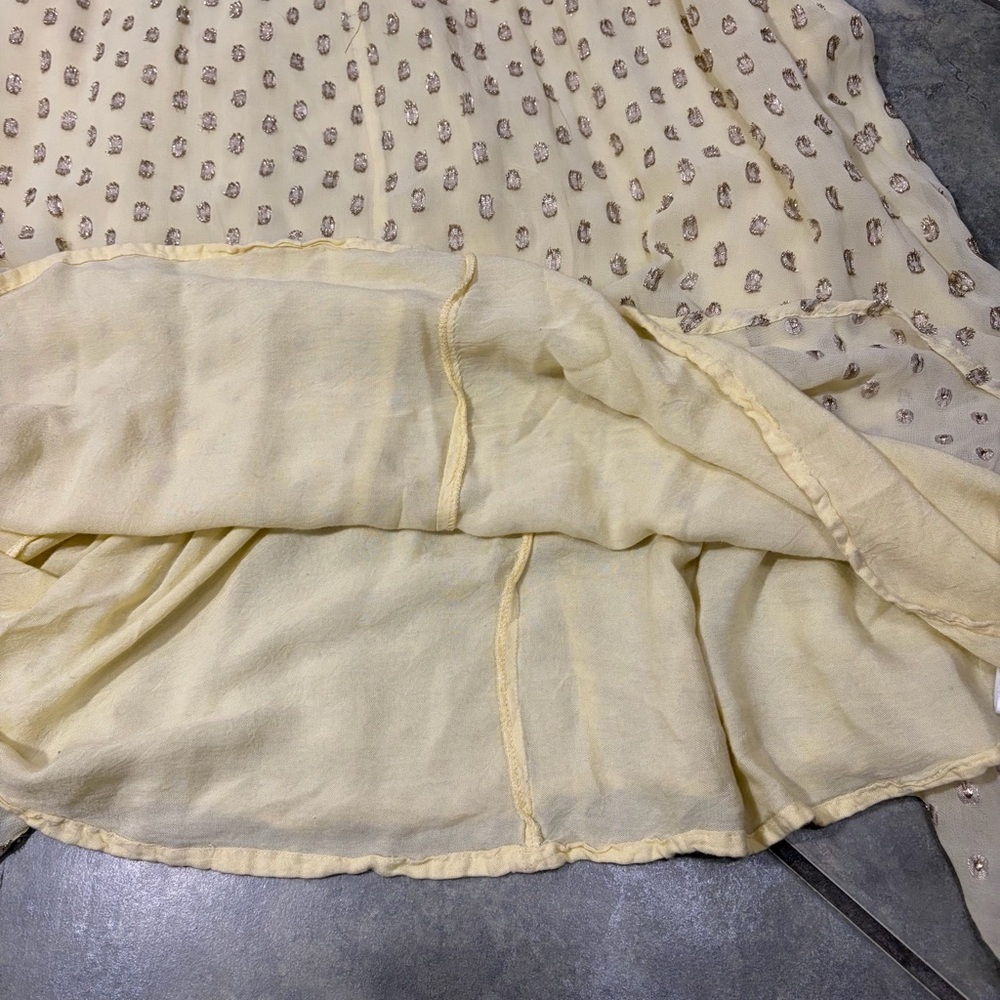 En Creme Womens Deep V-Neck Light Yellow Maxi Dress Sz S Wedding Party Beach EUC - Picture 15 of 16